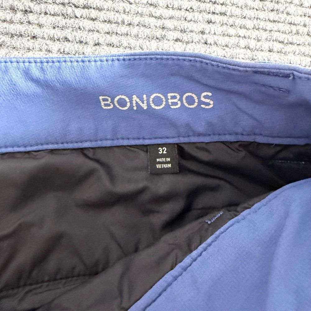 Bonobos Mens Lightweight Performance Shorts Blue Size 32 8 Inch Inseam Zipper - Picture 4 of 9